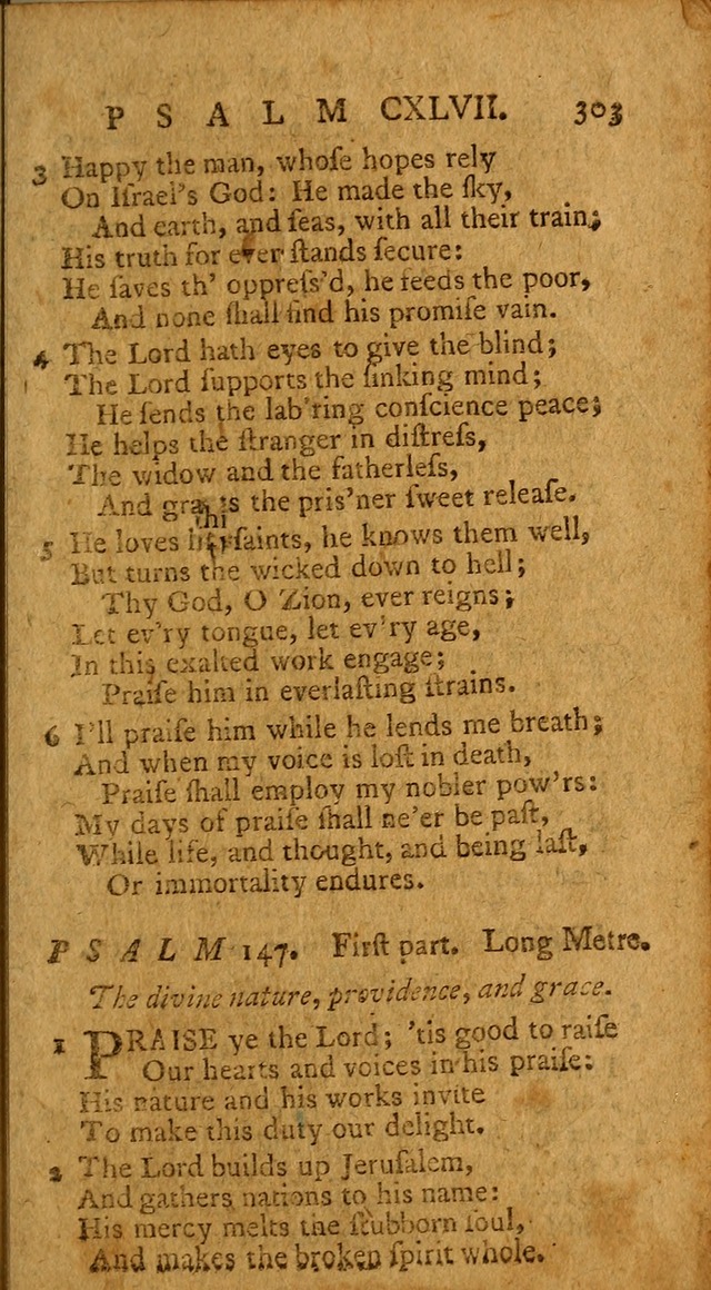 Psalms, carefully suited to the Christian worship in the United States of America: being an improvement of the old version of the Psalms of David ; allowed by the reverend Synod of New York and Philad page 305