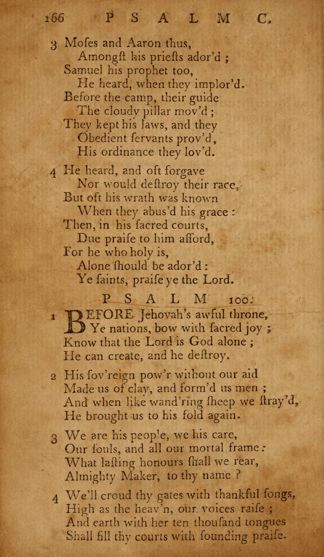 The Psalms of David: with hymns and spiritual songs: also, the catechism, confession of faith, and liturgy of the Reformed Church in the Netherlands page 166