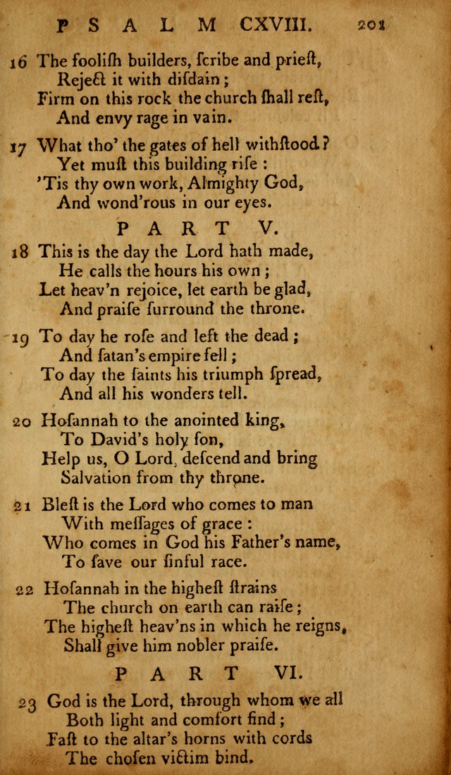 The Psalms of David: with hymns and spiritual songs: also, the catechism, confession of faith, and liturgy of the Reformed Church in the Netherlands page 201