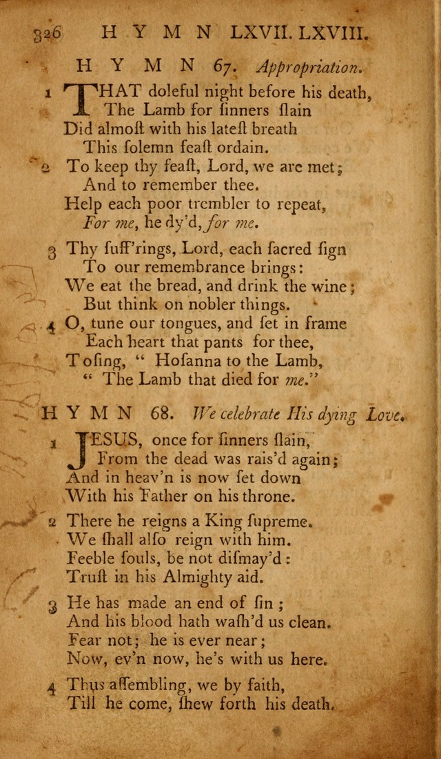 The Psalms of David: with hymns and spiritual songs: also, the catechism, confession of faith, and liturgy of the Reformed Church in the Netherlands page 326