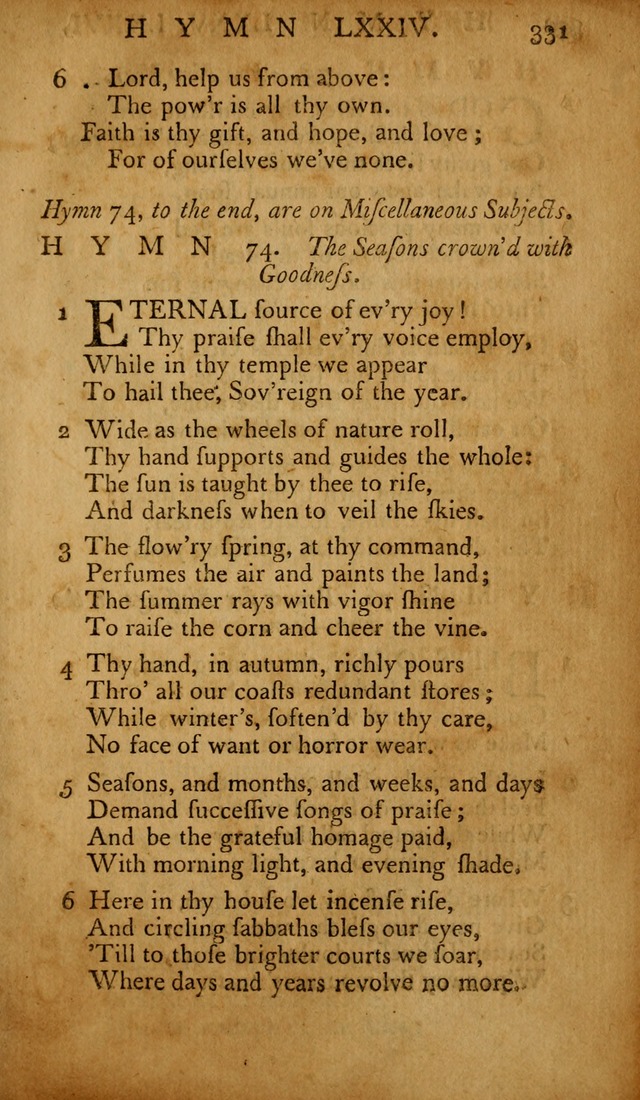 The Psalms of David: with hymns and spiritual songs: also, the catechism, confession of faith, and liturgy of the Reformed Church in the Netherlands page 331