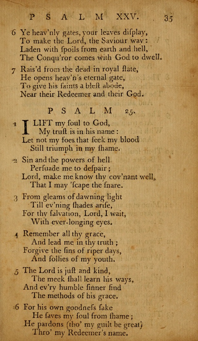 The Psalms of David: with hymns and spiritual songs: also, the catechism, confession of faith, and liturgy of the Reformed Church in the Netherlands page 35