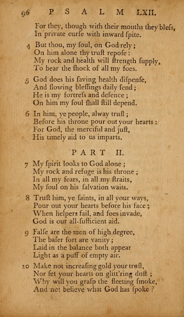 The Psalms of David: with hymns and spiritual songs: also, the catechism, confession of faith, and liturgy of the Reformed Church in the Netherlands page 96