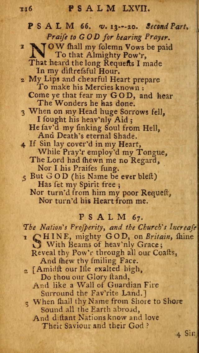 The Psalms of David: imitated in the language of the New Testament, and applied to the Christian state and worship (27th ed.) page 116