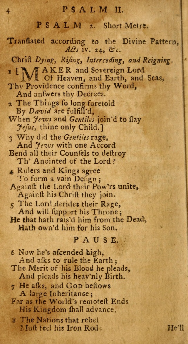 The Psalms of David: imitated in the language of the New Testament, and applied to the Christian state and worship (27th ed.) page 4