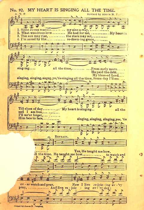 Praise Evangel: for Sunday-schools, revivals, singing-schools, conventions and general use in Christian work and worship page 92