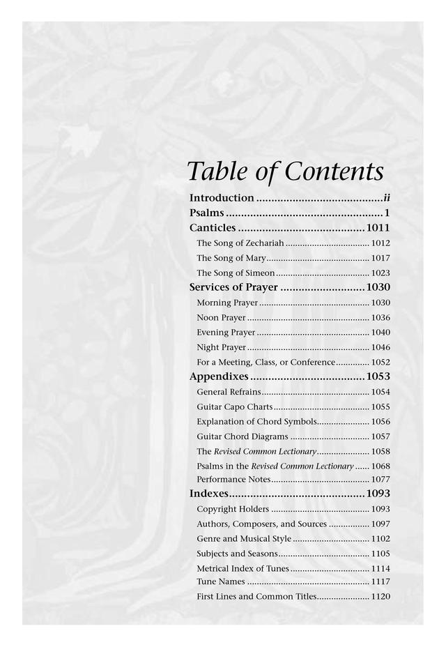 Psalms for All Seasons: a complete Psalter for worship page iii