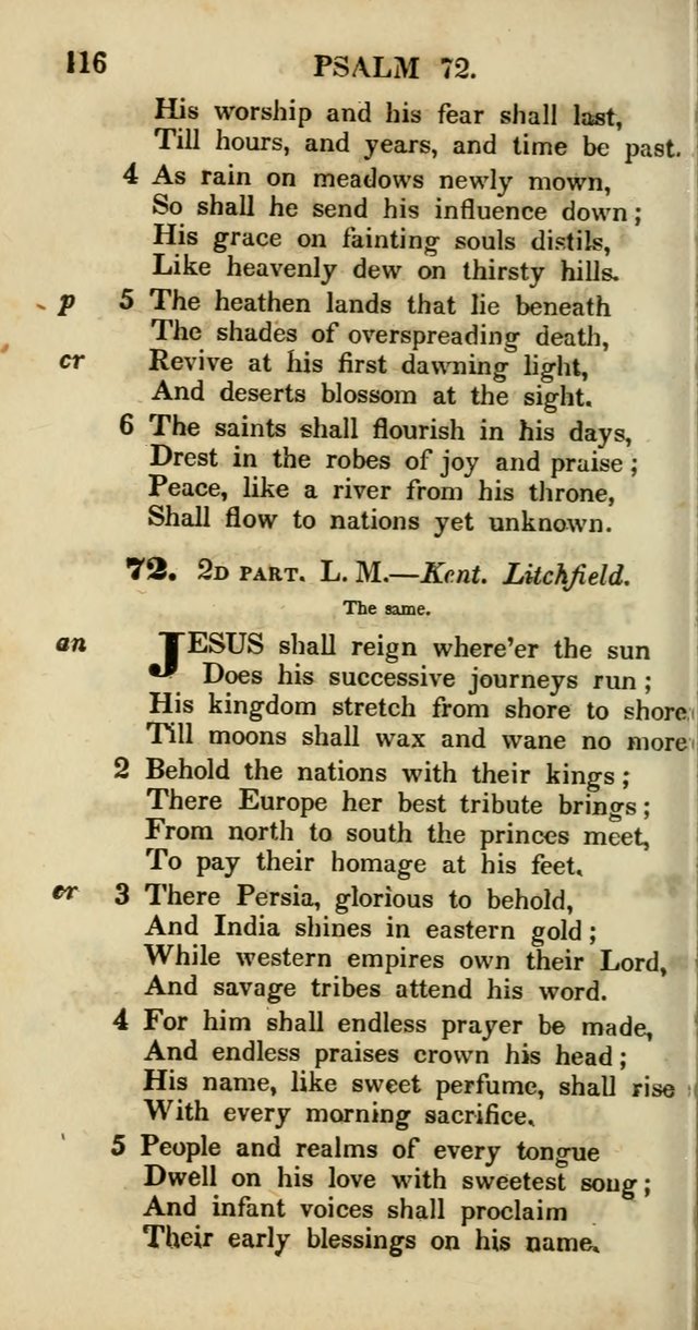 Psalms and Hymns, Adapted to Public Worship: and approved by the General Assembly of the Presbyterian Church in the United States of America: the latter being arranged according to subjects... page 116