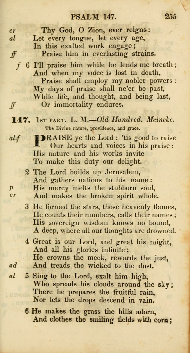 Psalms and Hymns, Adapted to Public Worship: and approved by the General Assembly of the Presbyterian Church in the United States of America: the latter being arranged according to subjects... page 255