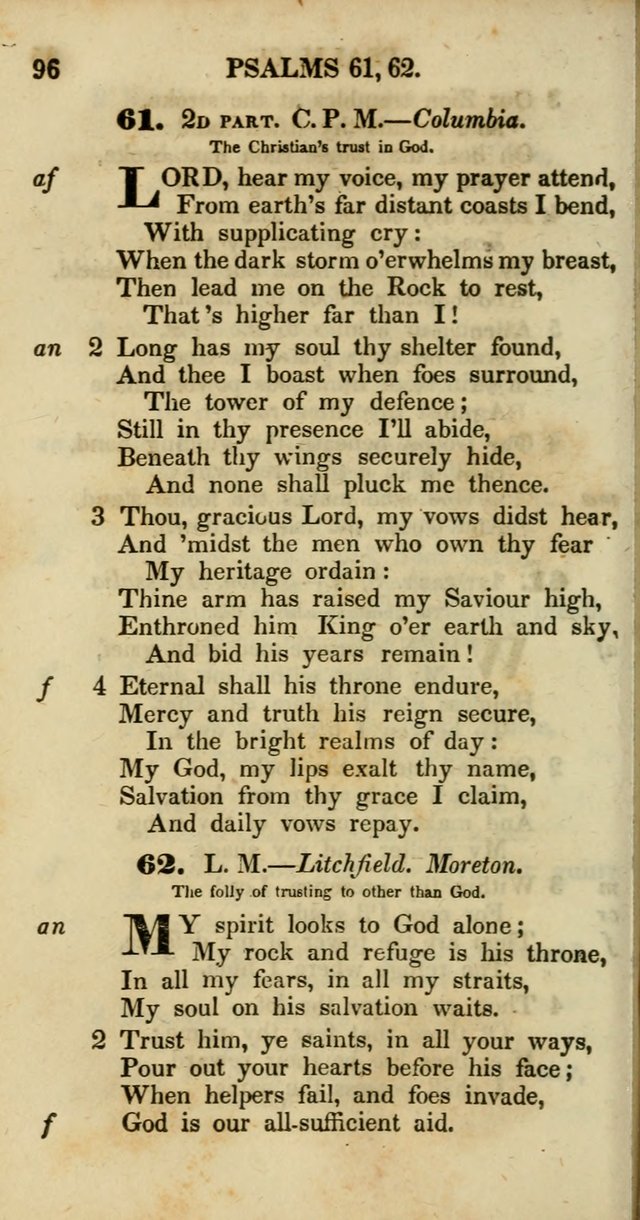 Psalms and Hymns, Adapted to Public Worship: and approved by the General Assembly of the Presbyterian Church in the United States of America: the latter being arranged according to subjects... page 96