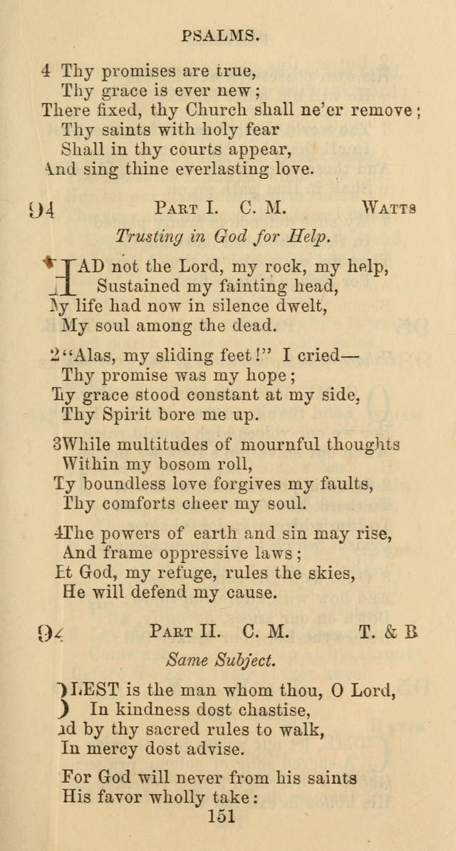 Psalms and Hymns: adapted to social, private and public worship in the Cumberland Presbyterian Chruch page 151