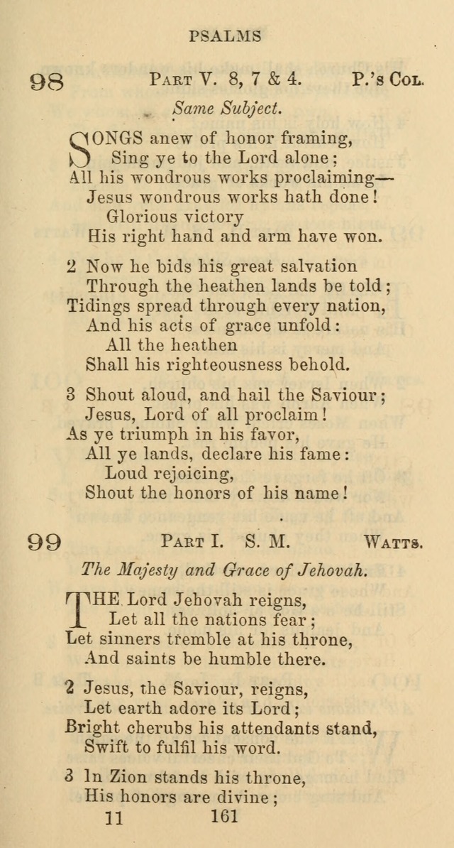 Psalms and Hymns: adapted to social, private and public worship in the Cumberland Presbyterian Chruch page 161