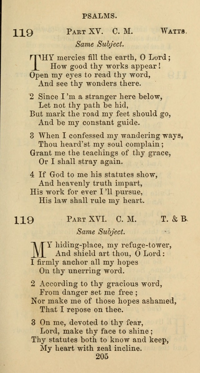 Psalms and Hymns: adapted to social, private and public worship in the Cumberland Presbyterian Chruch page 205