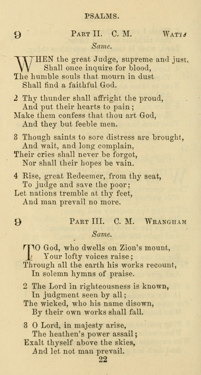 Psalms and Hymns: adapted to social, private and public worship in the Cumberland Presbyterian Chruch page 22