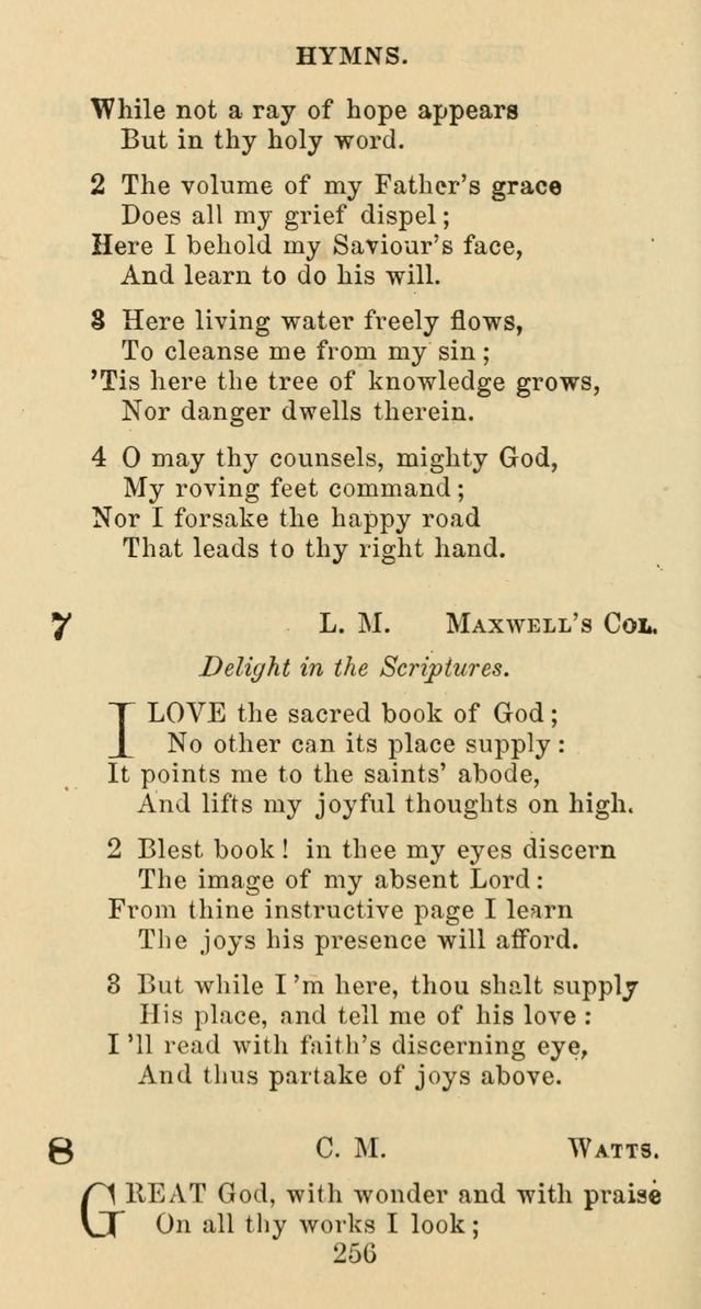 Psalms and Hymns: adapted to social, private and public worship in the Cumberland Presbyterian Chruch page 256