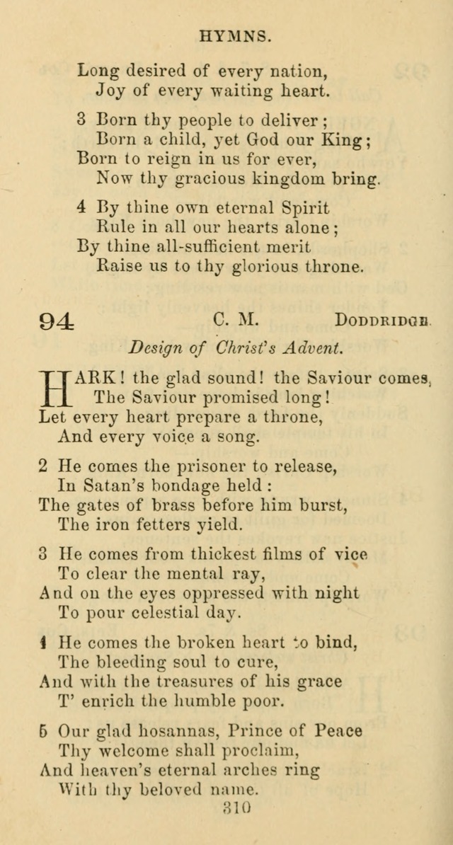 Psalms and Hymns: adapted to social, private and public worship in the Cumberland Presbyterian Chruch page 310