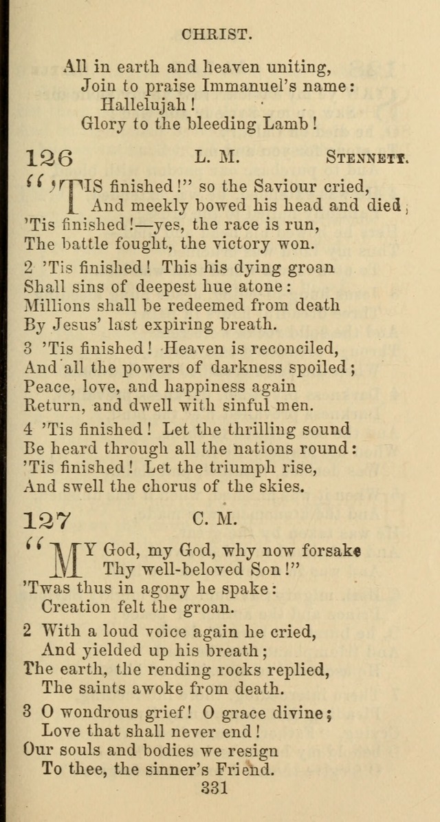 Psalms and Hymns: adapted to social, private and public worship in the Cumberland Presbyterian Chruch page 331