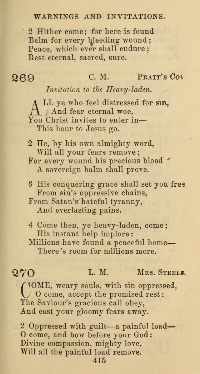 Psalms and Hymns: adapted to social, private and public worship in the Cumberland Presbyterian Chruch page 415