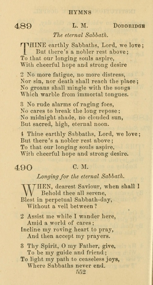 Psalms and Hymns: adapted to social, private and public worship in the Cumberland Presbyterian Chruch page 552