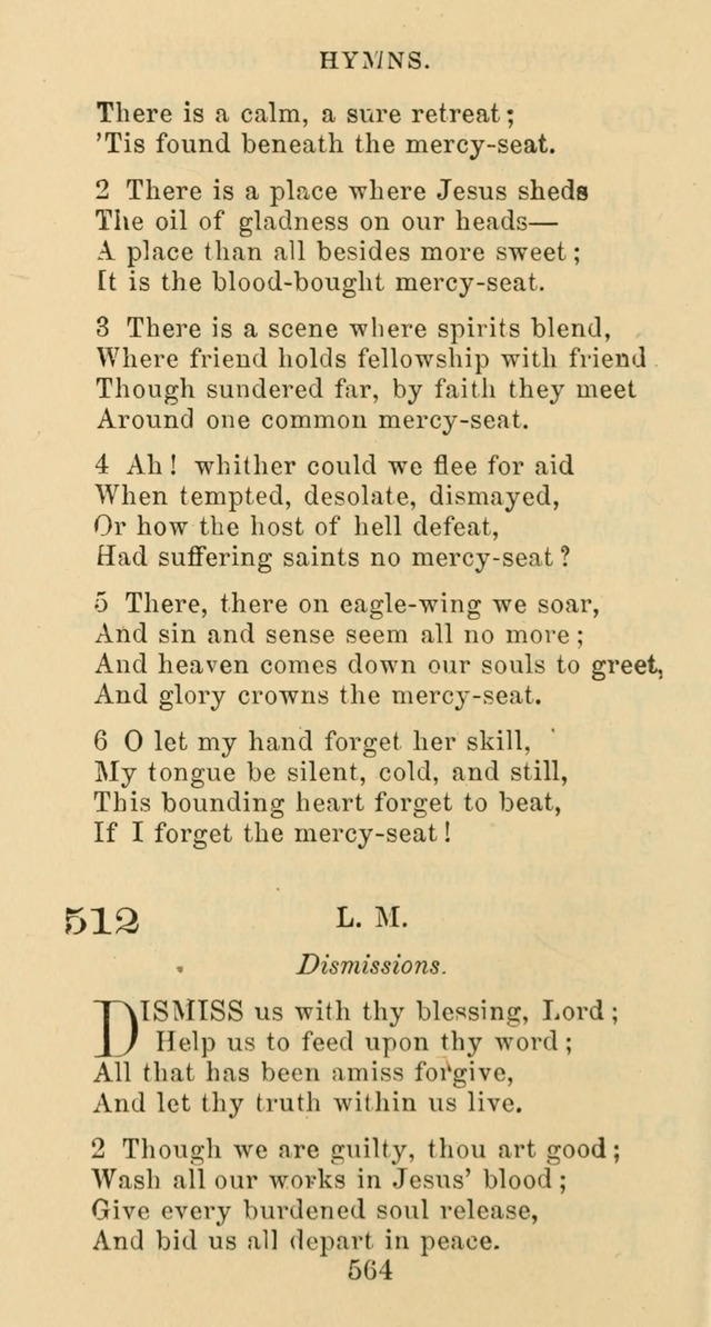 Psalms and Hymns: adapted to social, private and public worship in the Cumberland Presbyterian Chruch page 564