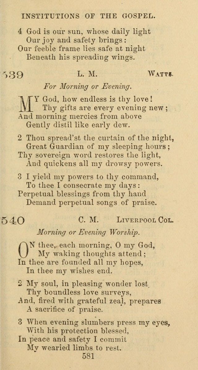 Psalms and Hymns: adapted to social, private and public worship in the Cumberland Presbyterian Chruch page 581