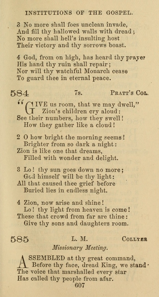 Psalms and Hymns: adapted to social, private and public worship in the Cumberland Presbyterian Chruch page 607
