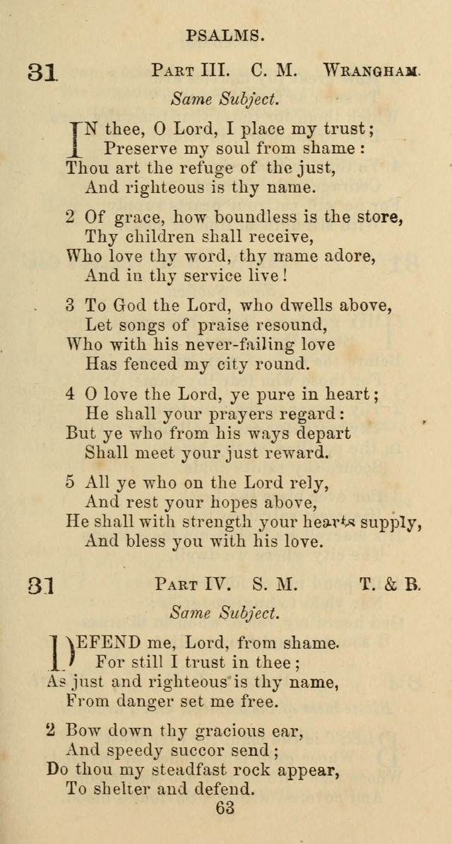 Psalms and Hymns: adapted to social, private and public worship in the Cumberland Presbyterian Chruch page 63
