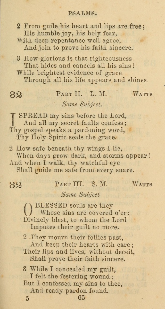 Psalms and Hymns: adapted to social, private and public worship in the Cumberland Presbyterian Chruch page 65