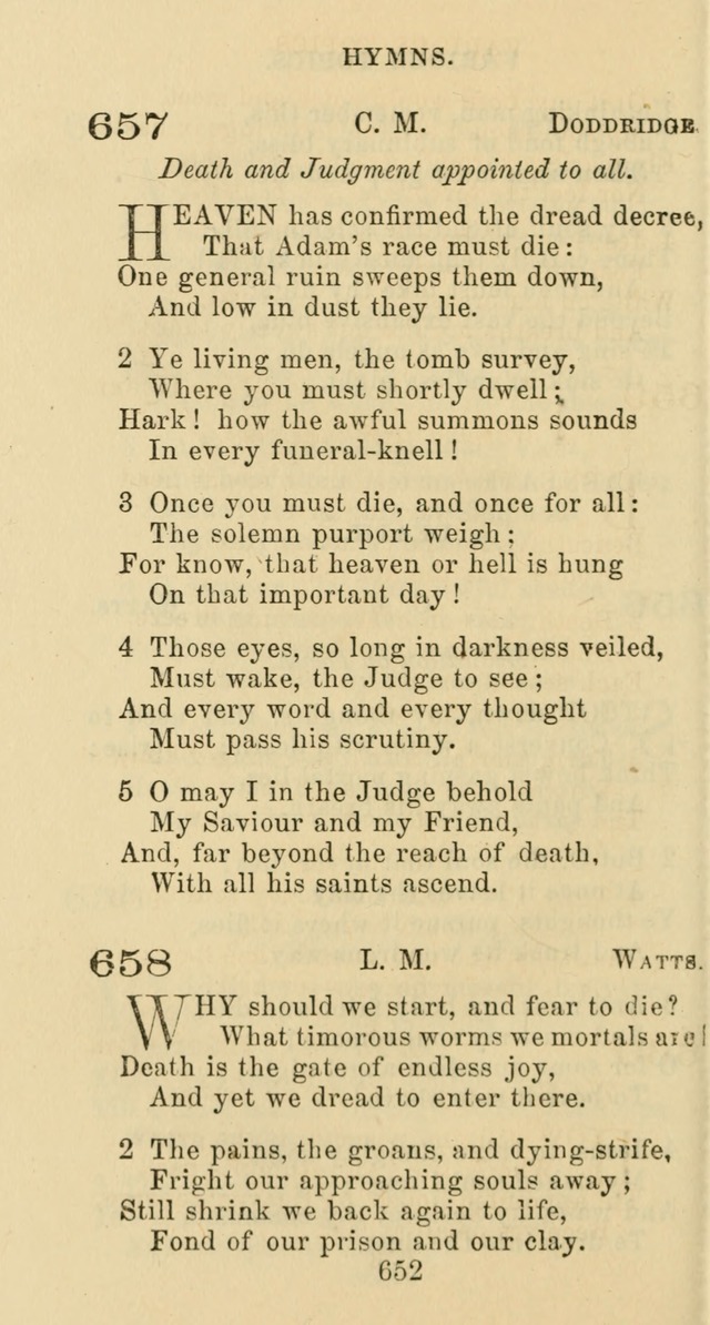 Psalms and Hymns: adapted to social, private and public worship in the Cumberland Presbyterian Chruch page 652
