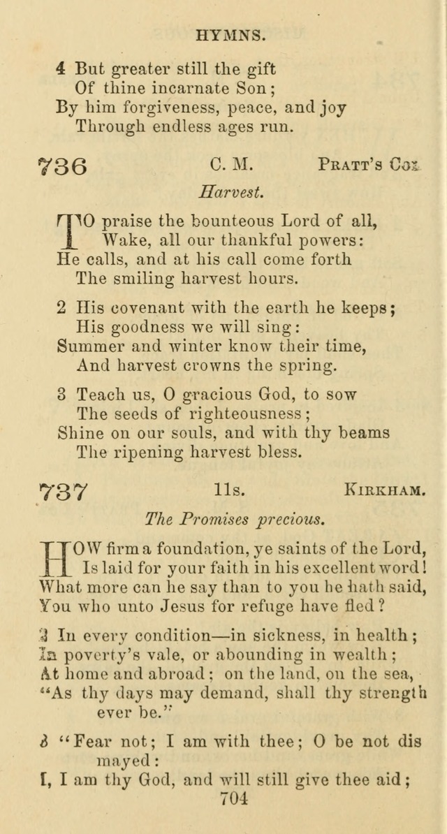 Psalms and Hymns: adapted to social, private and public worship in the Cumberland Presbyterian Chruch page 704