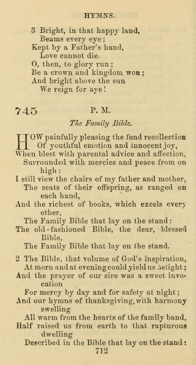 Psalms and Hymns: adapted to social, private and public worship in the Cumberland Presbyterian Chruch page 712