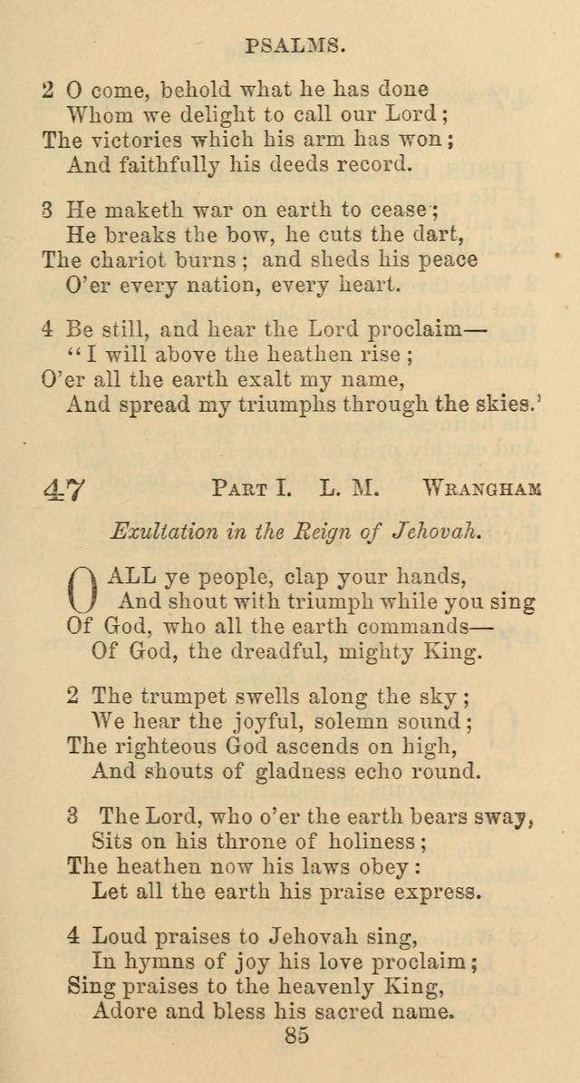 Psalms and Hymns: adapted to social, private and public worship in the Cumberland Presbyterian Chruch page 85