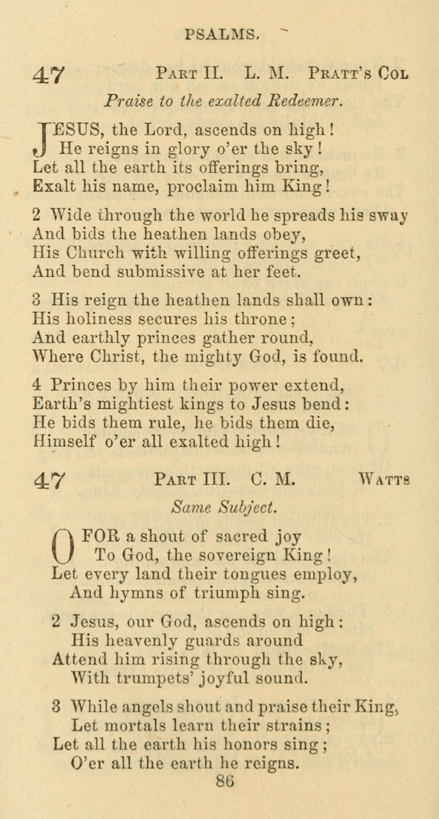 Psalms and Hymns: adapted to social, private and public worship in the Cumberland Presbyterian Chruch page 86
