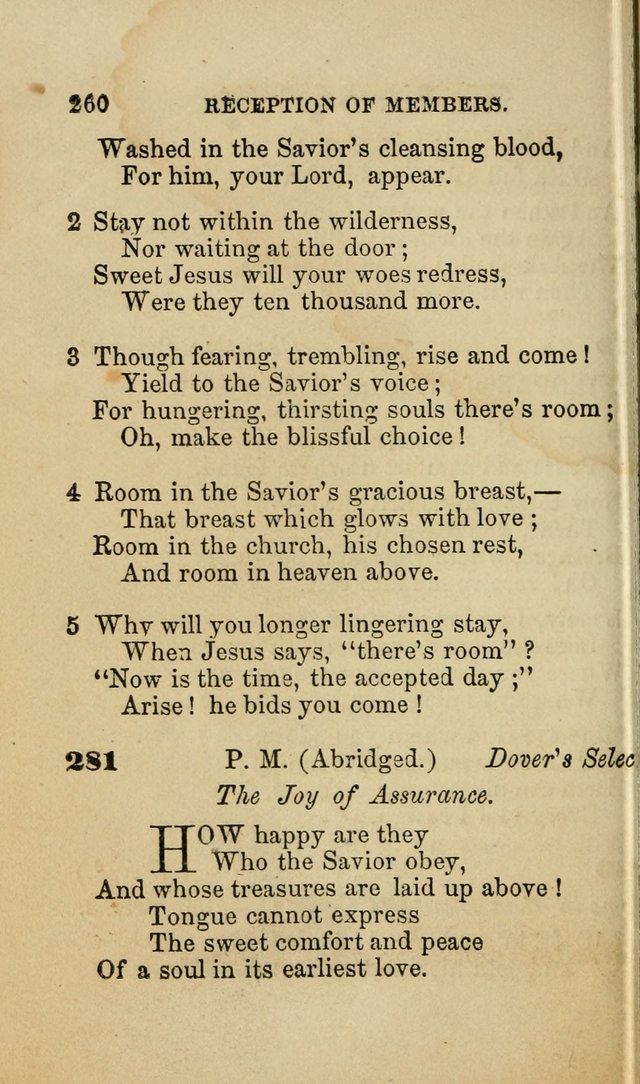 Pocket Hymns: original and selected. designed for the use of the regular Baptist church, and all who love our Lord Jesus Christ page 262