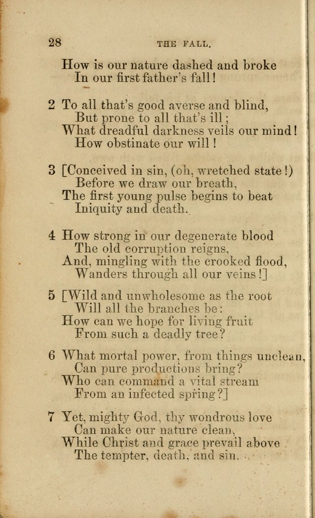 Pocket Hymns: original and selected. designed for the use of the regular Baptist church, and all who love our Lord Jesus Christ page 28