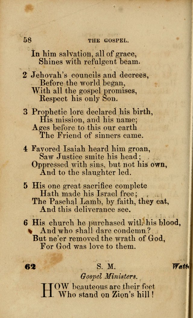 Pocket Hymns: original and selected. designed for the use of the regular Baptist church, and all who love our Lord Jesus Christ page 58
