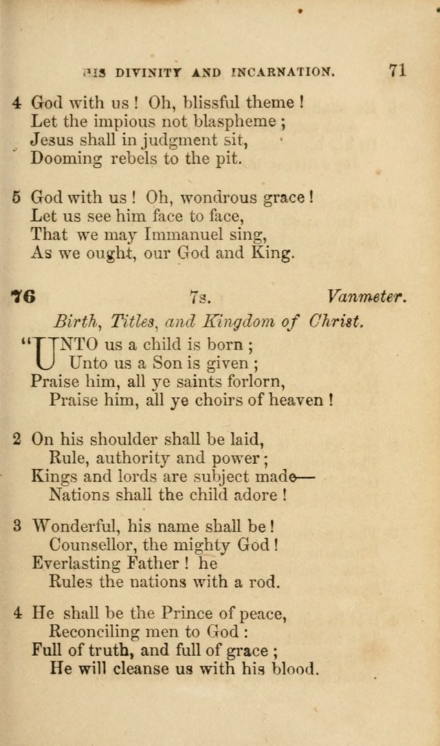 Pocket Hymns: original and selected. designed for the use of the regular Baptist church, and all who love our Lord Jesus Christ page 71