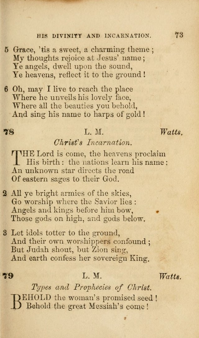 Pocket Hymns: original and selected. designed for the use of the regular Baptist church, and all who love our Lord Jesus Christ page 73