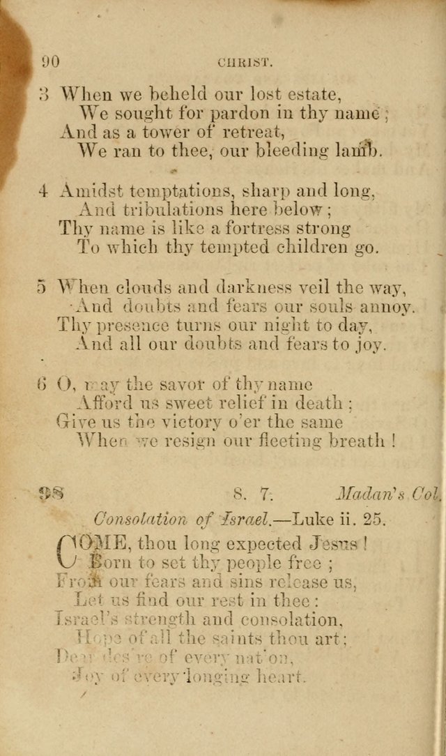 Pocket Hymns: original and selected. designed for the use of the regular Baptist church, and all who love our Lord Jesus Christ page 90