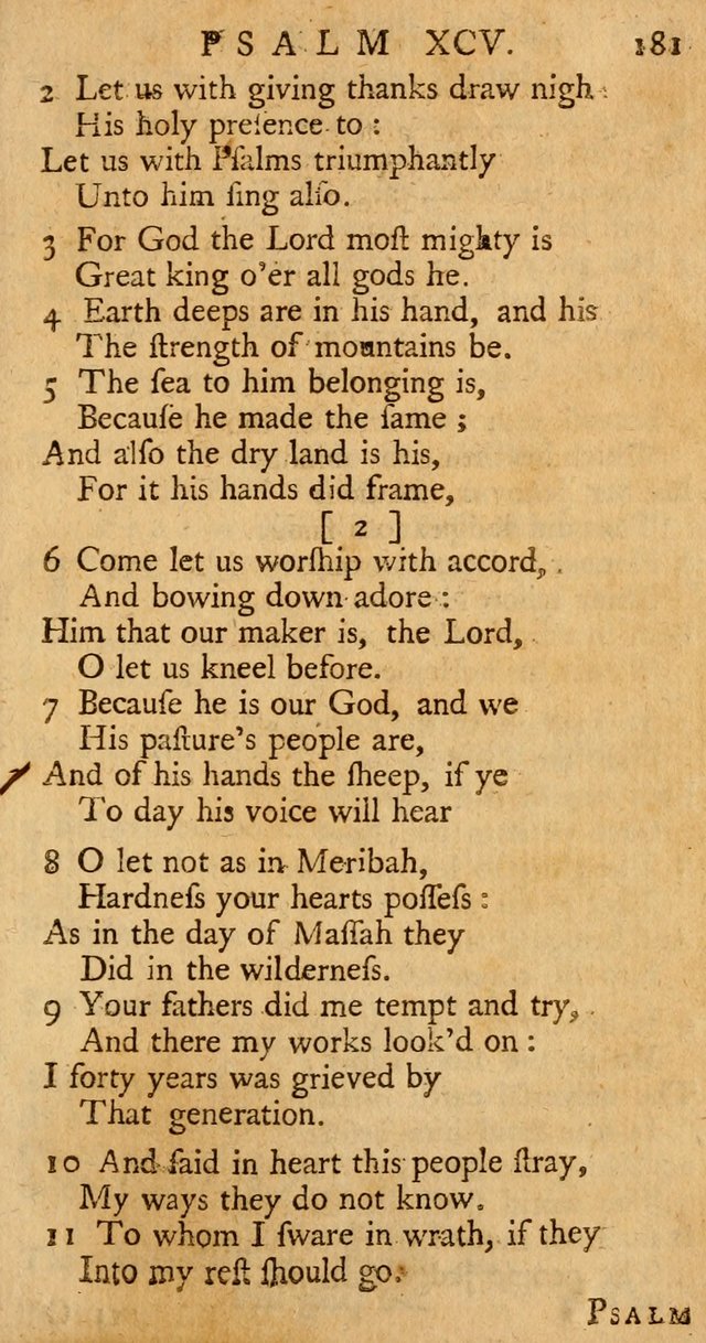 The Psalms, Hymns, and Spiritual Songs of the Old and New-Testament: faithfully translated into English metre: for the use, edification, and comfort of the saints...especially in New-England (25th ed) page 189