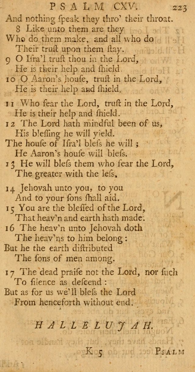 The Psalms, Hymns, and Spiritual Songs of the Old and New-Testament: faithfully translated into English metre: for the use, edification, and comfort of the saints...especially in New-England (25th ed) page 231