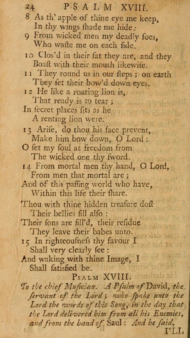 The Psalms, Hymns, and Spiritual Songs of the Old and New-Testament: faithfully translated into English metre: for the use, edification, and comfort of the saints...especially in New-England (25th ed) page 24
