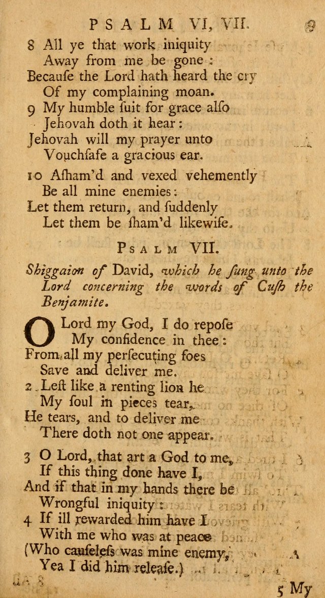 The Psalms, Hymns, and Spiritual Songs of the Old and New-Testament: faithfully translated into English metre: for the use, edification, and comfort of the saints...especially in New-England (25th ed) page 9