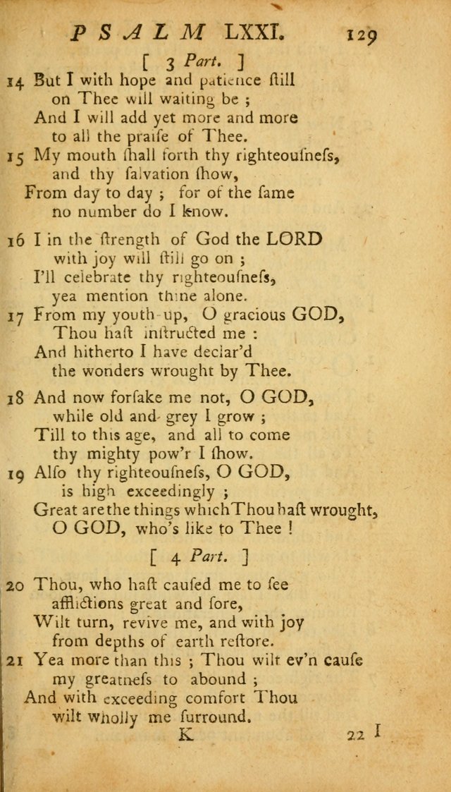 The Psalms, Hymns and Spiritual Songs of the Old and New Testament, faithully translated into English metre: being the New England Psalm Book (Rev. and Improved) page 129