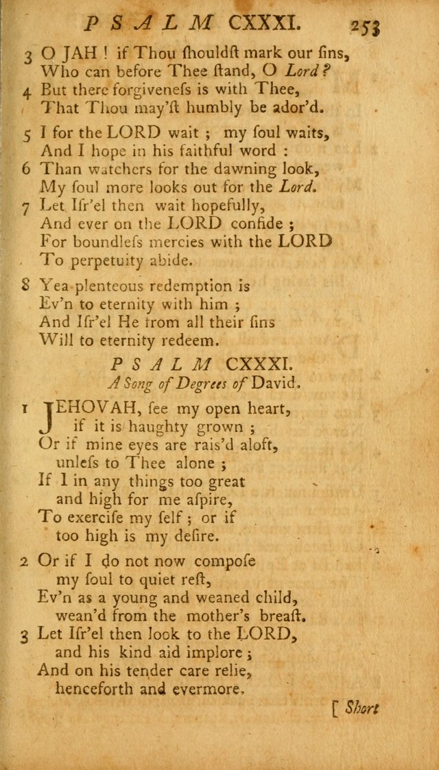 The Psalms, Hymns and Spiritual Songs of the Old and New Testament, faithully translated into English metre: being the New England Psalm Book (Rev. and Improved) page 253