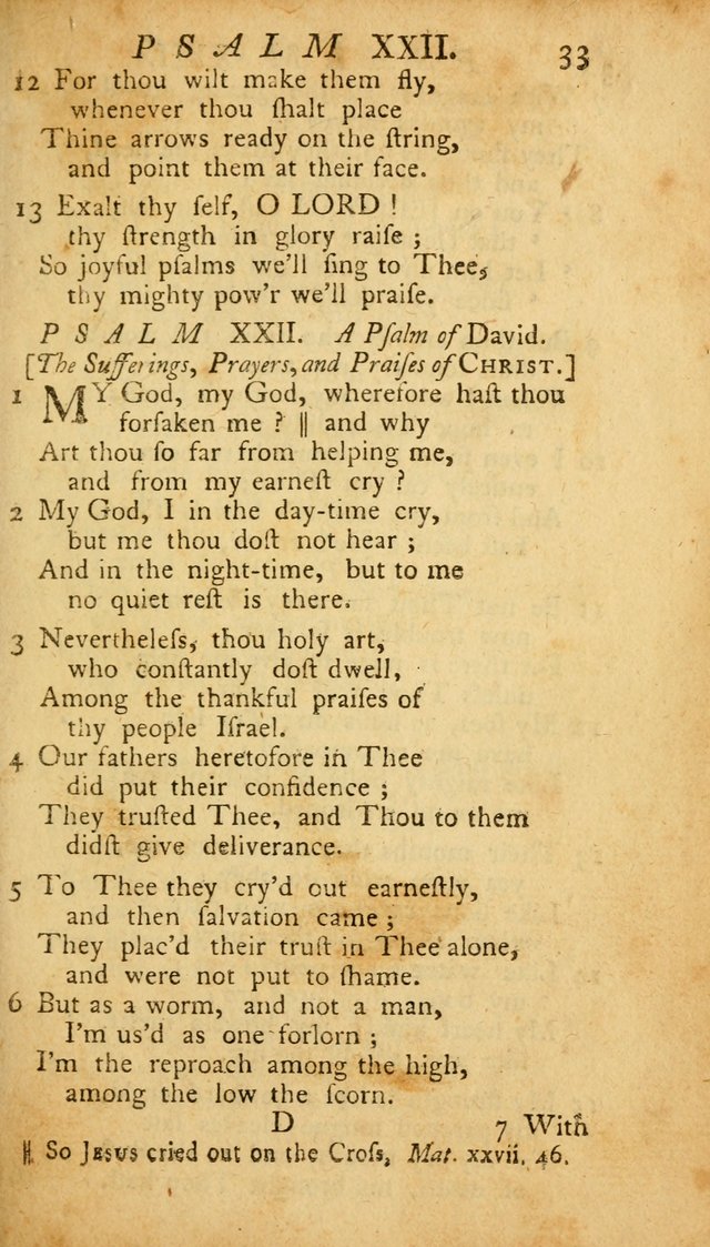 The Psalms, Hymns and Spiritual Songs of the Old and New Testament, faithully translated into English metre: being the New England Psalm Book (Rev. and Improved) page 33