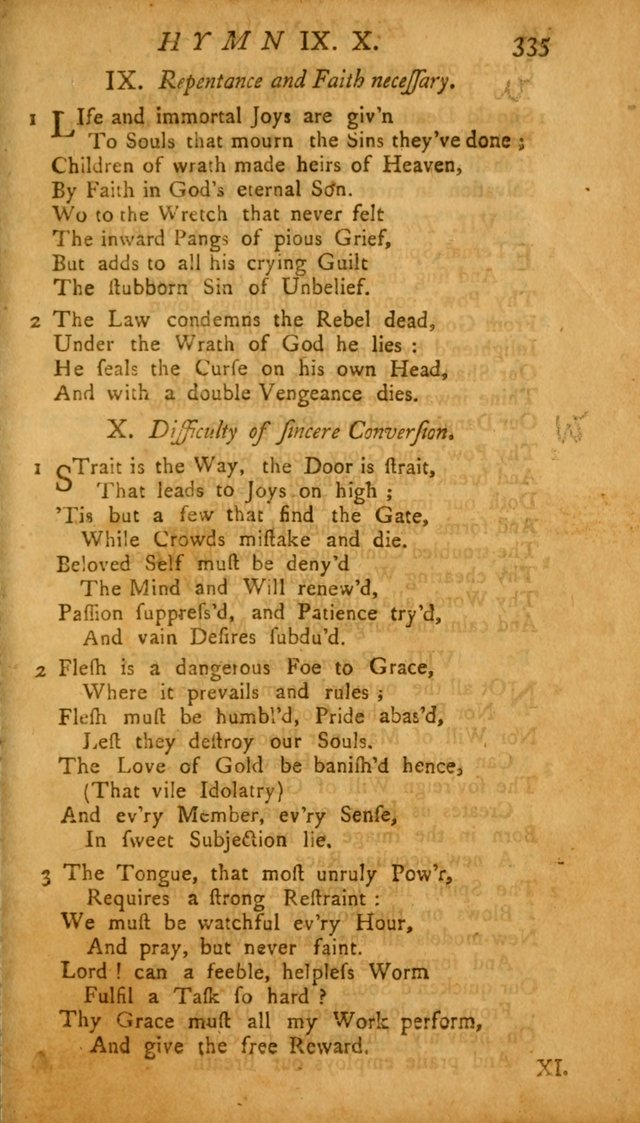 The Psalms, Hymns and Spiritual Songs of the Old and New Testament, faithully translated into English metre: being the New England Psalm Book (Rev. and Improved) page 335