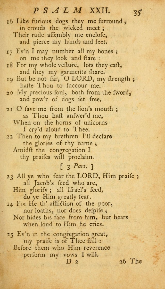 The Psalms, Hymns and Spiritual Songs of the Old and New Testament, faithully translated into English metre: being the New England Psalm Book (Rev. and Improved) page 35