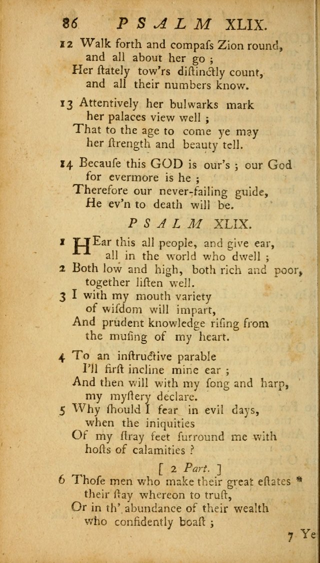 The Psalms, Hymns and Spiritual Songs of the Old and New Testament, faithully translated into English metre: being the New England Psalm Book (Rev. and Improved) page 86