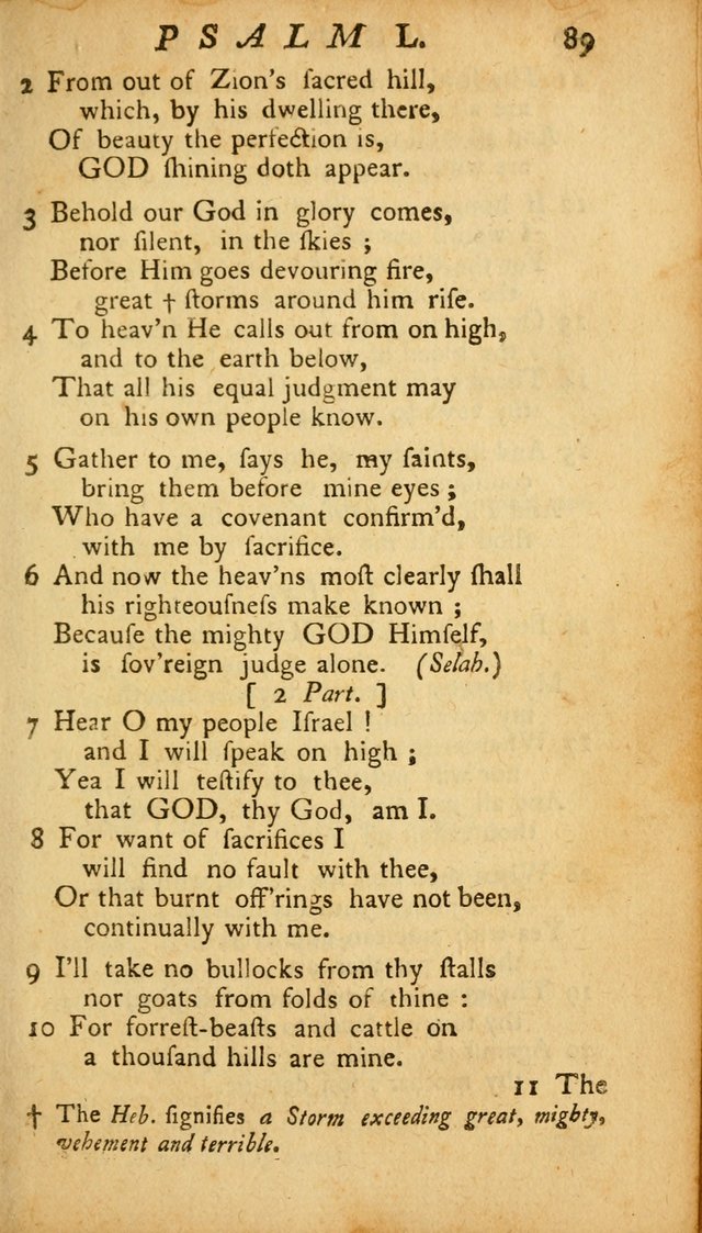 The Psalms, Hymns and Spiritual Songs of the Old and New Testament, faithully translated into English metre: being the New England Psalm Book (Rev. and Improved) page 89